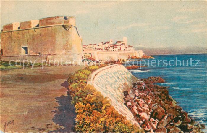 Antibes Alpes Maritimes Le Fort Carré et les remparts Côte d Azur Peinture Kuens