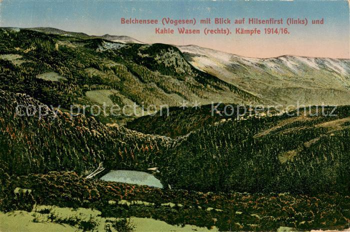 Belchen Elsass Belchensee mit Blick auf Hilsenfirst Kahle Wasen Kaempfe 1914/16