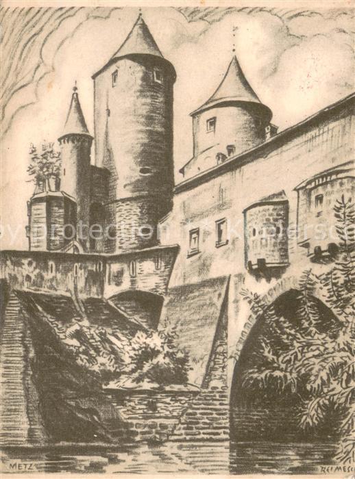 Metz  57 Moselle Deutsches Tor Kuenstlerkarte