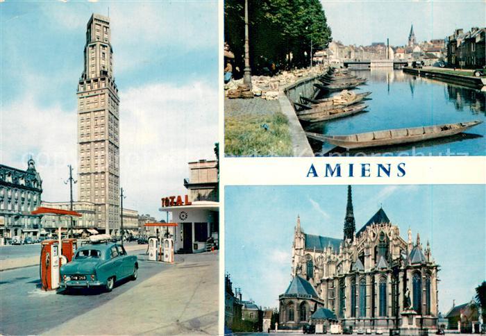 Amiens 80 La Tour Perret Marché sur l eau et la Cathedrale Abside