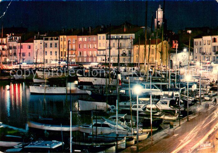 Saint Tropez Var Le port effet de nuit
