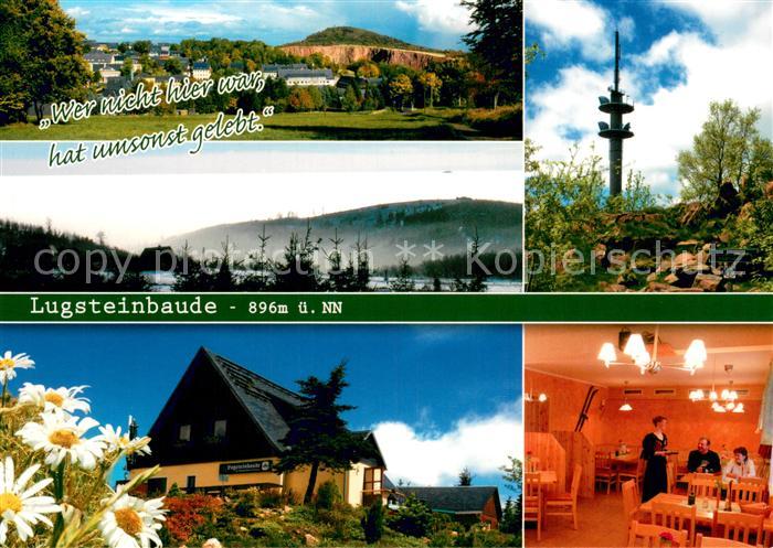 Zinnwald-Georgenfeld Lugsteinbaude Gastraum Sender Landschaftspanorama