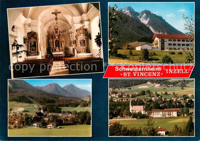 Inzell Traunstein Bayern Frauenkirche Schwesternheim St Vincenz mit Rauschberg O