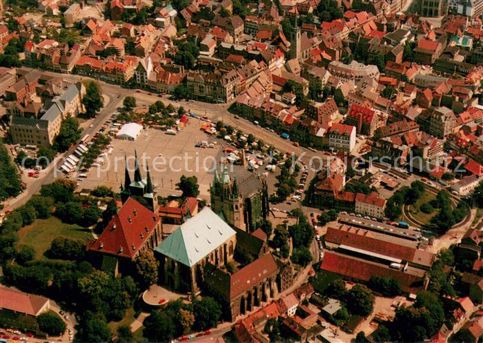 ERFURT  CITY Domplatz mit Mariendom und Pfarrkirche St Severi Fliegeraufnahme