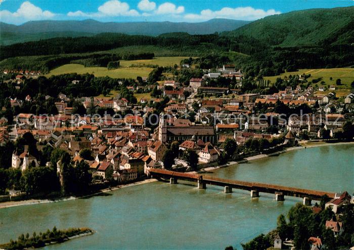 Saeckingen Bad Fliegeraufnahme mit gedeckter Bruecke