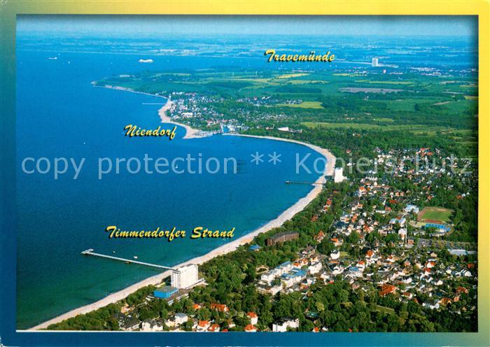 Timmendorfer Strand Fliegeraufnahme mit Niendorf und Travemuende