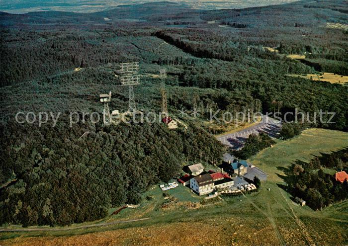 Vogelsberg Rhoen Berggasthof Hoherodskopf Fliegeraufnahme