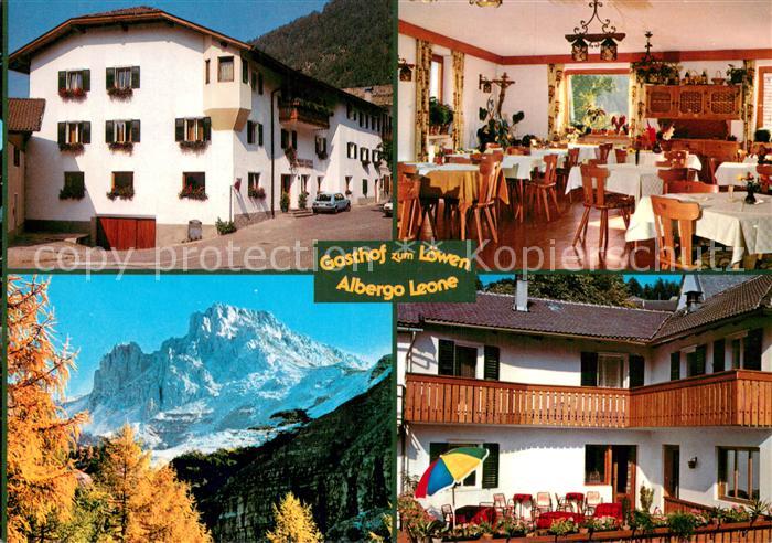 Truden Trodena Suedtirol Gasthof zum Loewen Albergo Leone Gastraum Terrasse Pano