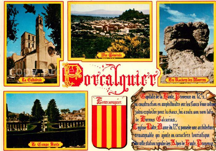 Forcalquier La Cathedrale Vue generale Les Rochers de Mourres Le Campo Santo