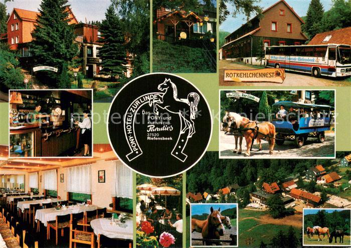 Osterode Harz Pony Hotel Zur Linde Bar Gaststube Fliegeraufnahme Pferdebus Rotke