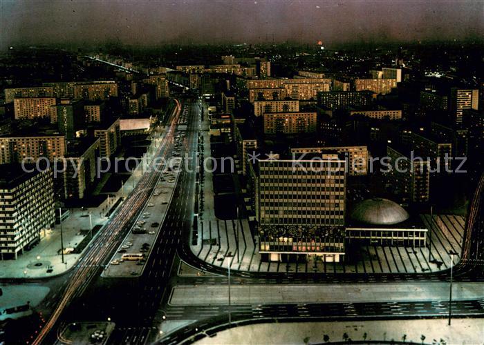 BERLIN  CITY Blick vom Fernsehturm Karl Marx Allee bei Nacht