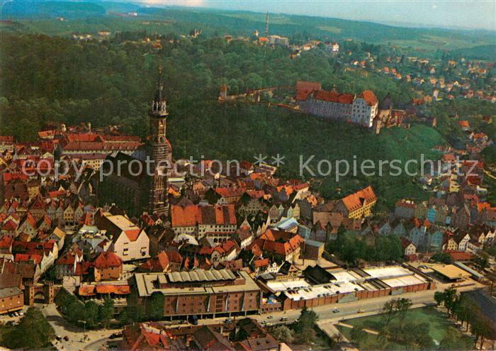 Landshut Isar Fliegeraufnahme mit Kaufhaus Hertie am Laendtor mit Parkhaus