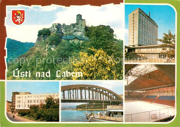 Usti nad Labem Aussig Hrad Strekov zricenina puv gotickeho hradu Interhotel Bohe