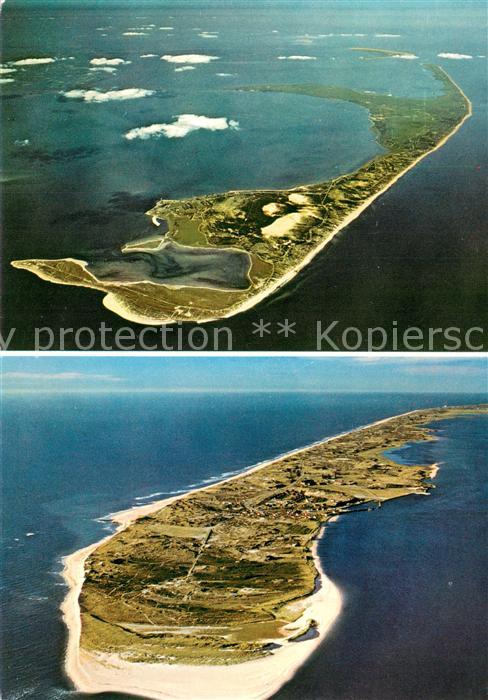 Insel Sylt Nordtel und Suedteil mit Hoernum Fliegeraufnahme