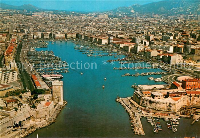 Marseille 13 Vue aerienne sur le Vieux Port