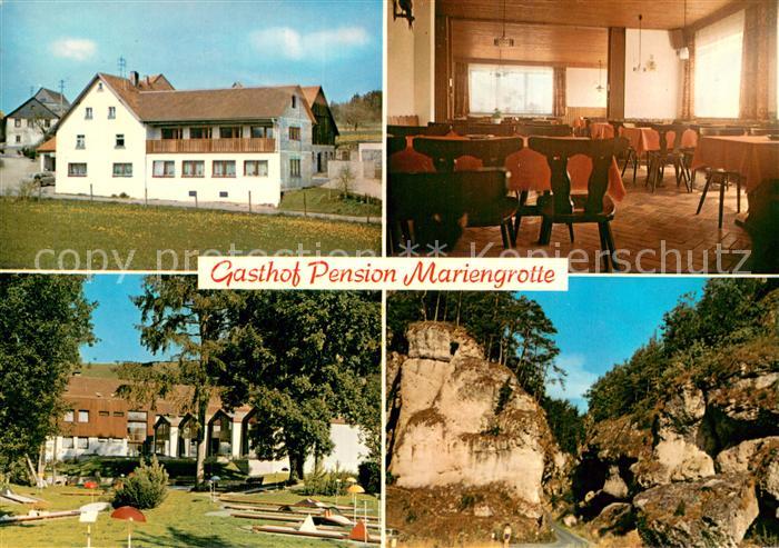 Pottenstein Oberfranken Gasthof Pension Mariengrotte Gastraeume Minigolfanlage F