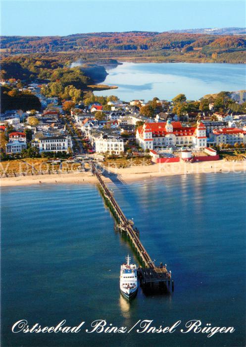 Binz Ruegen Fliegeraufnahme mit Seebruecke