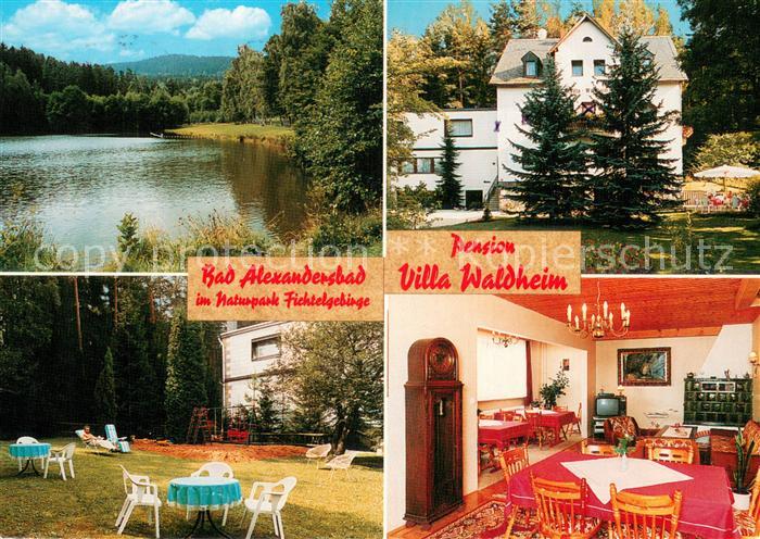 Bad Alexandersbad Pension Villa Waldheim Weiher Garten Gastraeume
