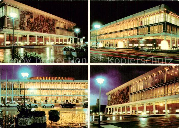 DRESDEN Elbe Kulturpalast am Altmarkt in der Nacht