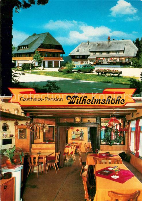 Schonach Schwarzwald Gasthaus-Pension Wilhelmshoehe Teilansicht Innen u. Aussen