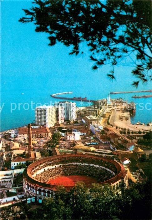 Malaga Andalucia Plaza del Toros y Vista Parcial del Puerto