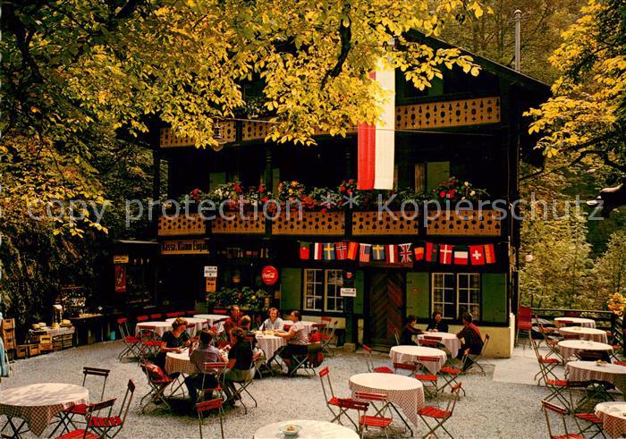 St Johann Pongau Gasthaus Zur Liechtenstein-Klamm Aussenansicht m. Terrasse