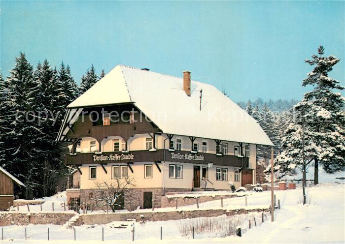 Fohrenbuehl Cafe-Pension Lauble Aussenansicht im Winter