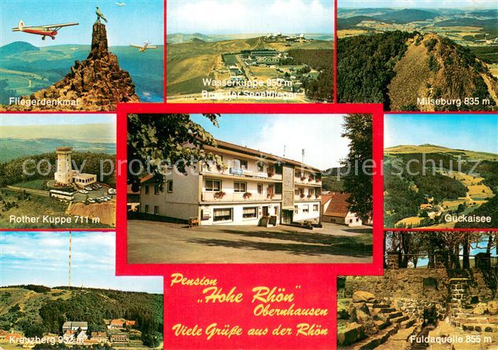 Gersfeld Rhoen Pension Hohe Rhoen Fliegerdenkmal Wasserkuppe Milseburg Fuldaquel