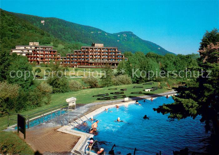 Bad Urach Thermalbad m. Blick zum Parkhotel u. Hotel Schwaebisch Alb