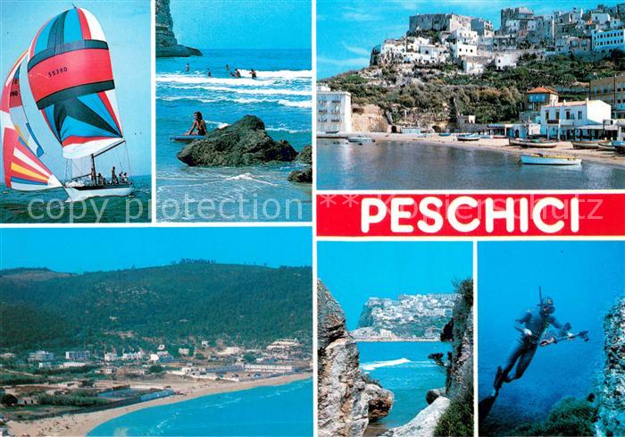 Peschici Italia Teilansichten m. Meer u. Buchten