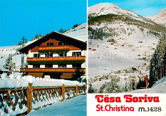 St Christina Groeden Cesa Soriva Residence Ferienwohnungen Winter in den Dolomit