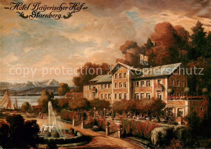 Starnberg Starnbergersee Bayern Hotel Bayerischer Hof Kuenstlerkarte Reproduktio