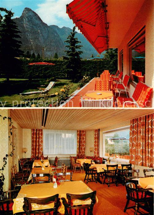 OBERAMMERGAU Bayern Gaestehaus Schoenblick Hotel garni Gastraum Alpenblick