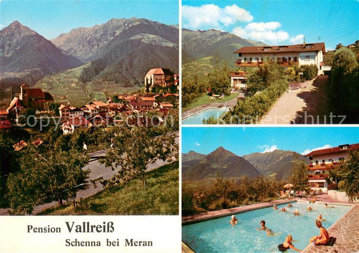 Schenna Meran Pension Vallreiss Swimming Pool Ortsansicht