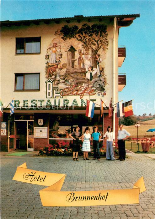 Weibersbrunn Hotel Brunnenhof Restaurant Fassadenmalerei