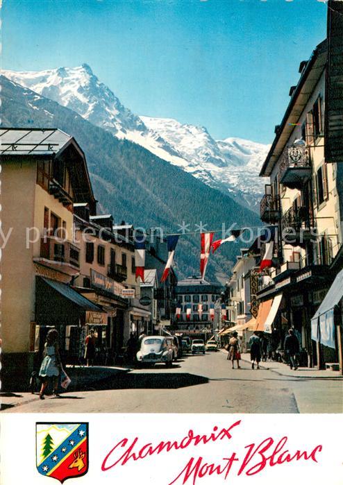 Chamonix Rue Vallot et le Mont Blanc Aiguille du