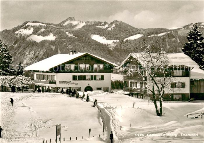 Oberstdorf Gasthaus Cafe Pension Kuehberg Winterlandschaft Allgaeuer Alpen
