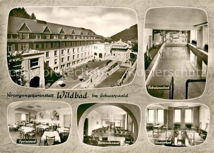 Bad Wildbad Versorgungskuranstalt Schwimmbad Speisesaal Fernsehsaal Kneippbad Br