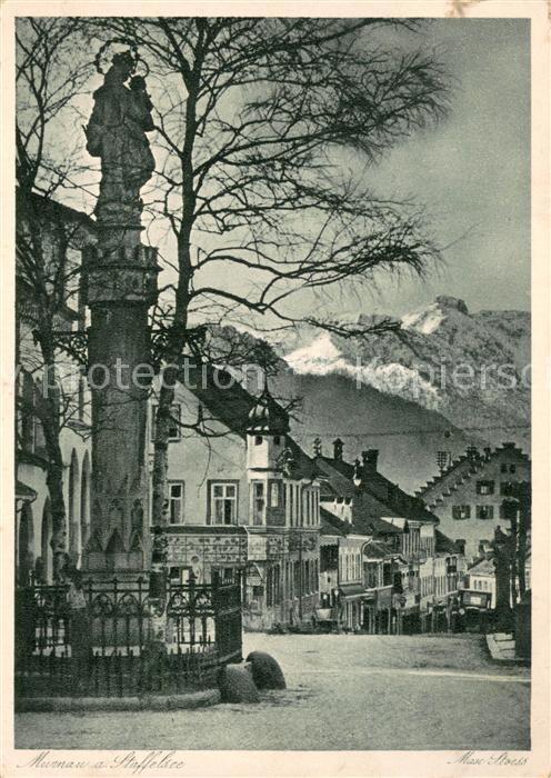 Murnau Staffelsee Mariensaeule Ortszentrum Alpen