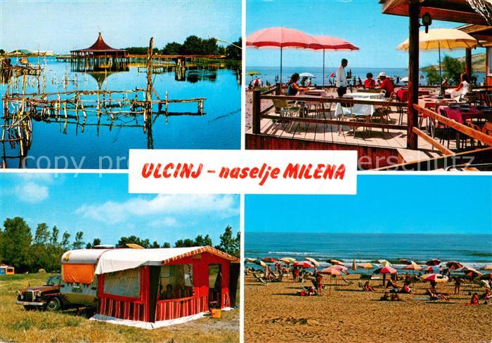 Ulcinj Montenegro Velika plaza Naslje Milena Campingplatz Strand Restaurant Terr