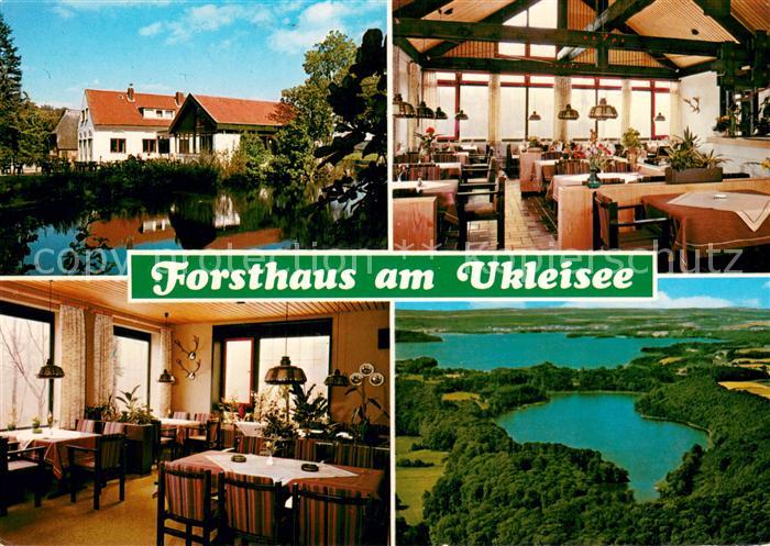 Sielbeck Holsteinische Schweiz Forsthaus am Ukleisee Gastraum Fliegeraufnahme