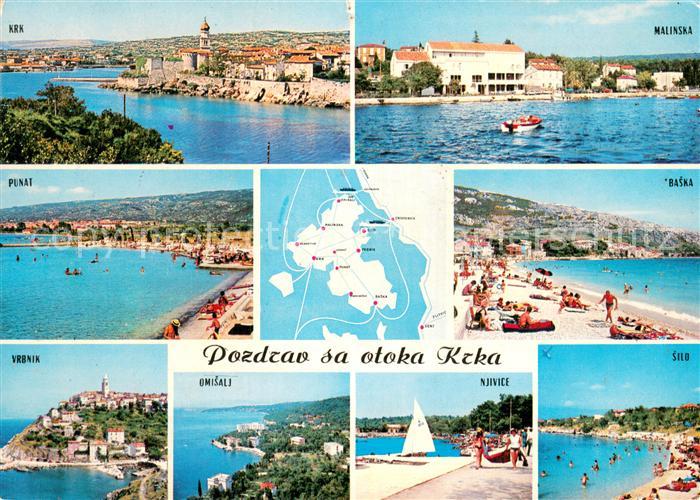 Krk Otok Croatia Ferienorte der Insel Strand