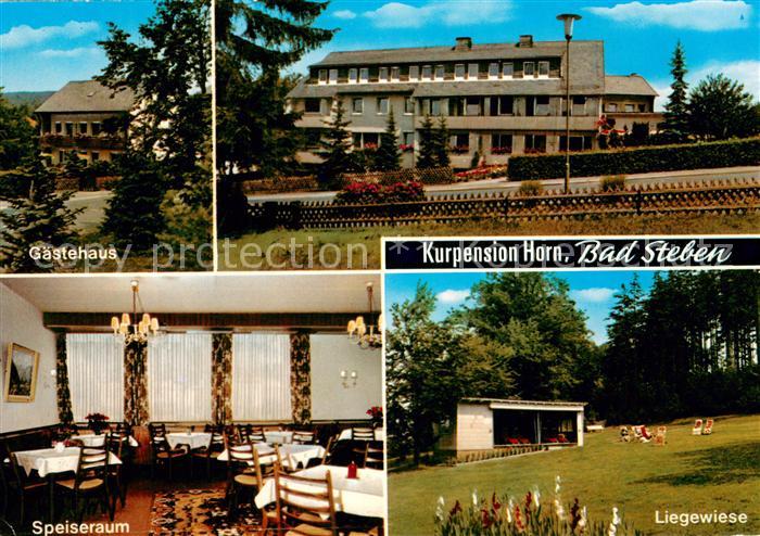 Bad Steben Kurpension Horn Gaestehaus Speiseraum Liegewiese