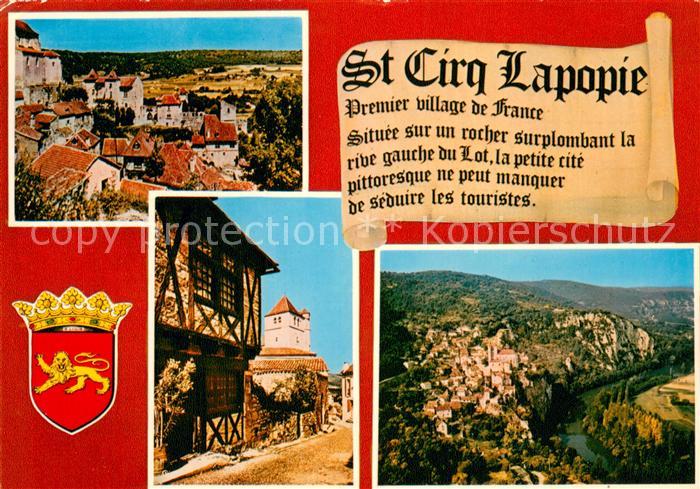 Saint-Cirq-Lapopie Village sur un rocher rive gauche du Lot