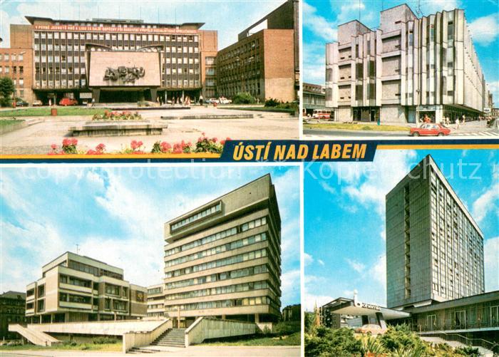 Usti nad Labem Aussig KNV Gebaeude Kaufhaus CSP-Gebaeude Interhotel Bohemia