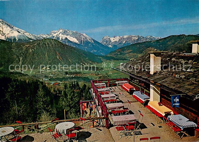 Obersalzberg Alpengasthaus Cafe Graflhoehe Sonnenterrasse Fernsicht Alpen