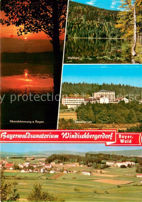 Windischbergerdorf Abendstimmung am Regen Waldsee Bayerwaldsanatorium Panorama
