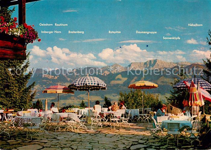 Sonthofen Oberallgaeu Kur und Sporthotel Allgaeuer Berghof Terrasse