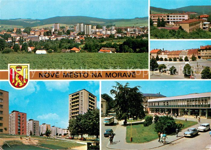 Nove Mesto na Morave Panorama Nemocnice Namesti Dr Sekaniny Nove sidliste Komens