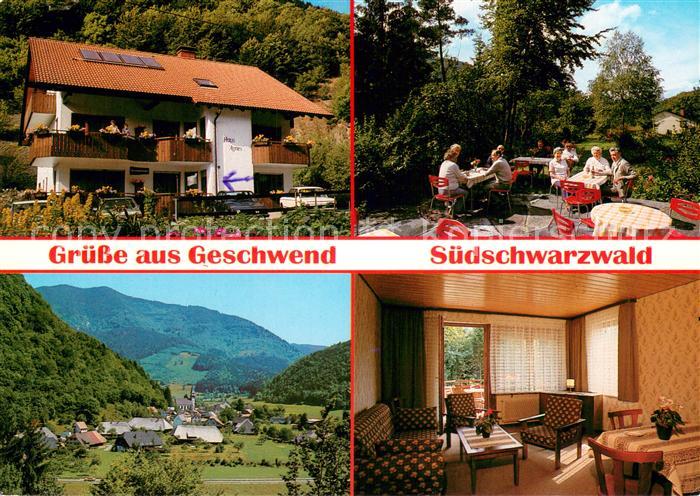 Geschwend Todtnau Cafe Pension Bergfriedstueble mit Gaestehaus Agnes Gartenterra